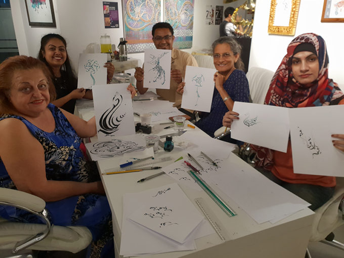 Dubai Arabic Calligraphy Workshop By Hicham Chajai Arabic Calligraphy Hicham Chajai 9712